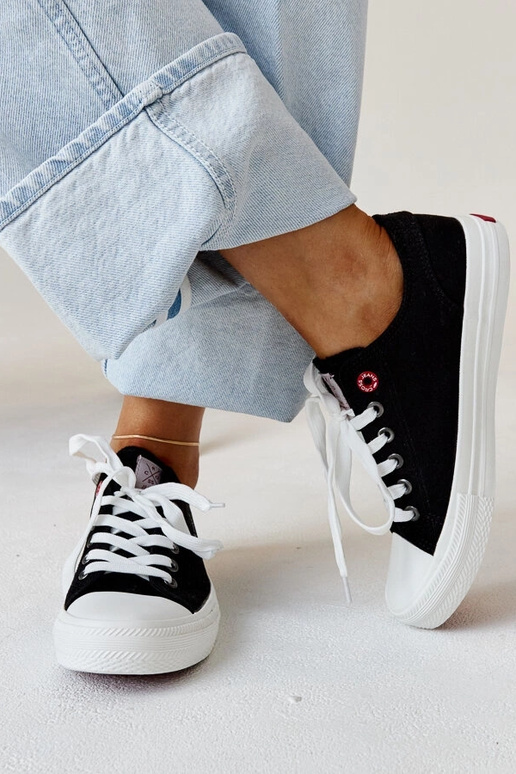 Schwarze Stoff-Damen-Sneakers CROSS...