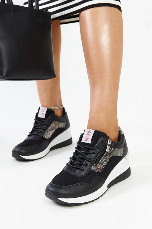 Schwarze Keilsneaker für Damen CROSS... Schwarze Keilsneaker für Damen CROSS...