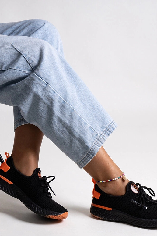 Schwarze Stoff-Sneaker für Damen...