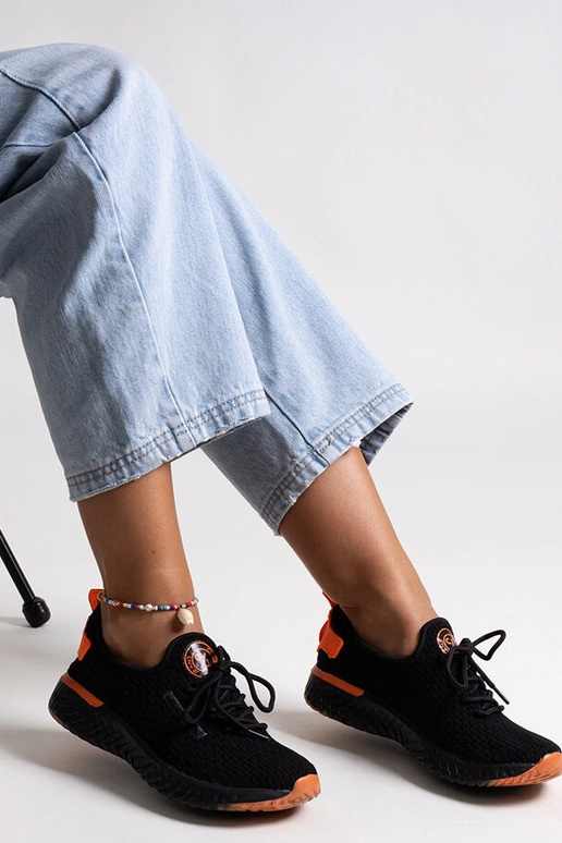 Schwarze Stoff-Sneaker für Damen...