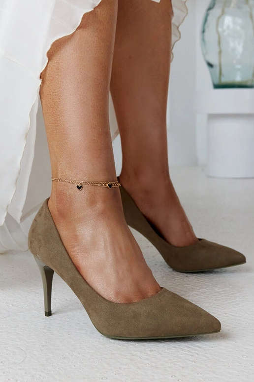 Grüne Pumps mit Ledersohle Paume Grüne Pumps mit Ledersohle Paume