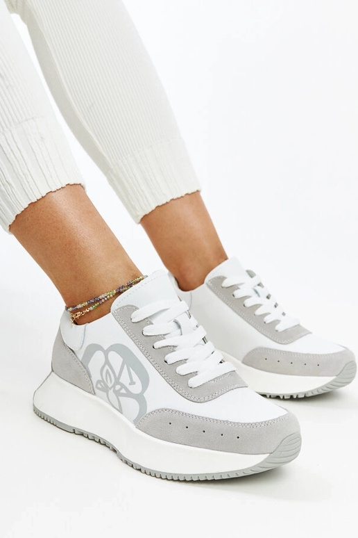 Weiß-graue Leder-Sneaker Salimah Weiß-graue Leder-Sneaker Salimah