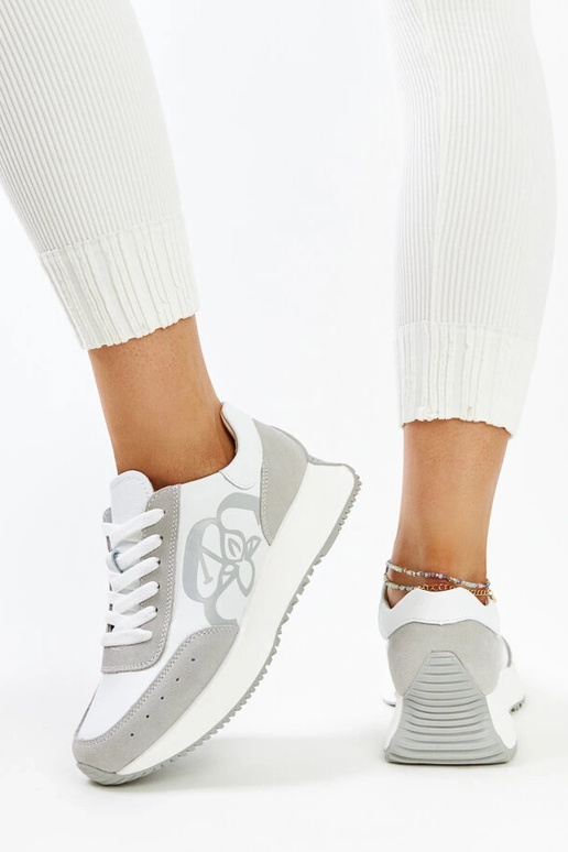 Weiß-graue Leder-Sneaker Salimah Weiß-graue Leder-Sneaker Salimah