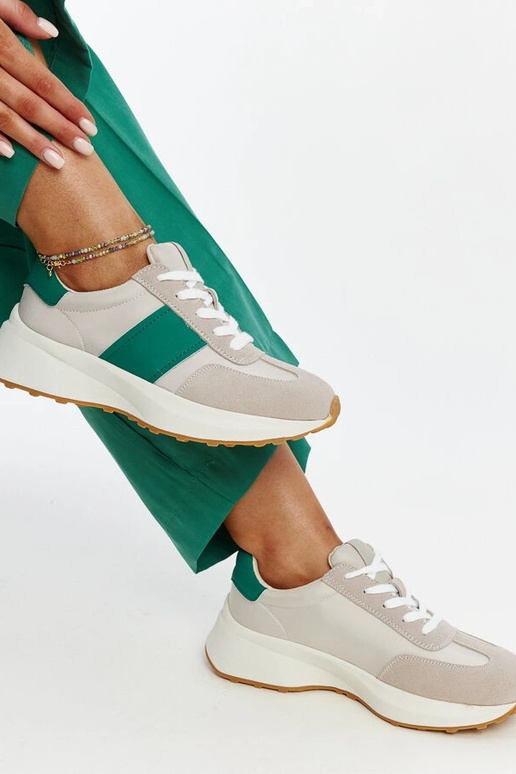 Grau-grüne Leder-Sneaker Ganim Grau-grüne Leder-Sneaker Ganim