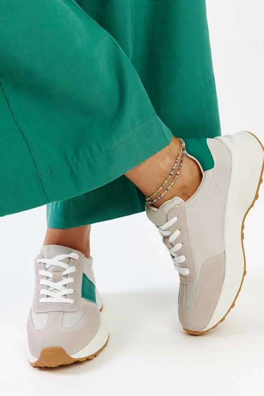 Grau-grüne Leder-Sneaker Ganim Grau-grüne Leder-Sneaker Ganim