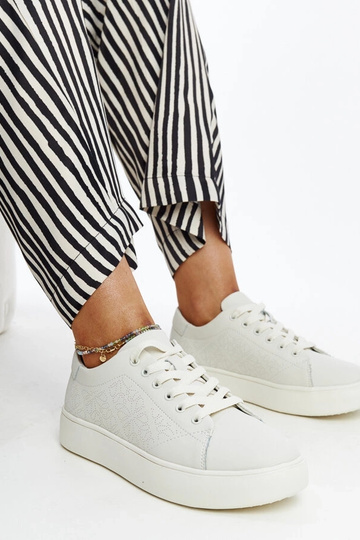 Beige Leder-Sneaker Sireen 2