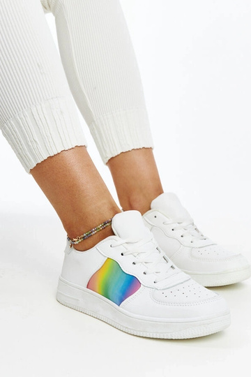 Weiße Sneakers mit Farbe auf Plateau Asmarina 2