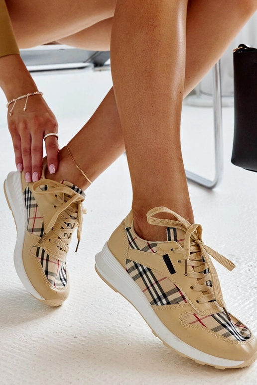 Beige karierte Sneaker Afifah Beige karierte Sneaker Afifah