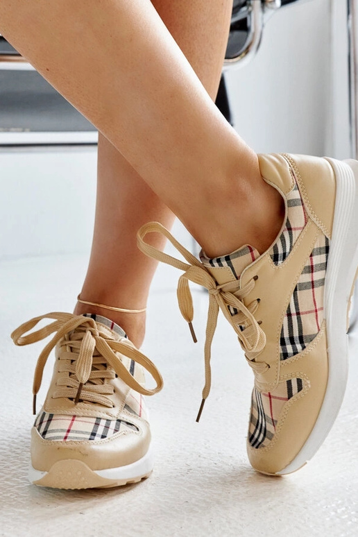 Beige karierte Sneaker Afifah Beige karierte Sneaker Afifah