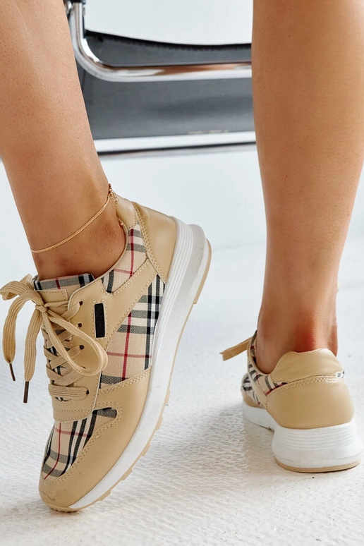 Beige karierte Sneaker Afifah Beige karierte Sneaker Afifah