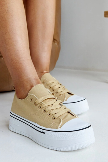 Dunkelbeige Sneaker mit...