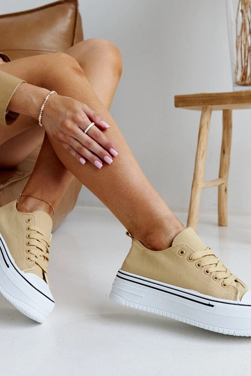 Dunkelbeige Sneaker mit... 2