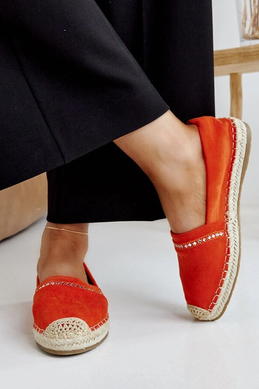 Orange Espadrilles mit Zirkonen Abia