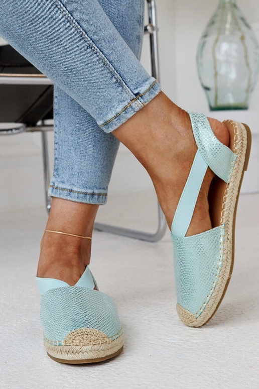 Tharns hellgrüne Slingback-Espadrilles