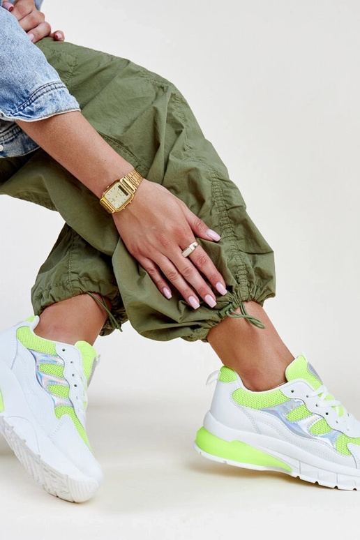 Matea – Weiße und gelbe Sneakers mit...