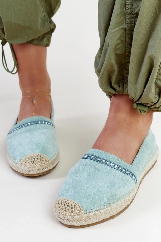 Grüne Espadrilles mit Zirkonen Abia Grüne Espadrilles mit Zirkonen Abia