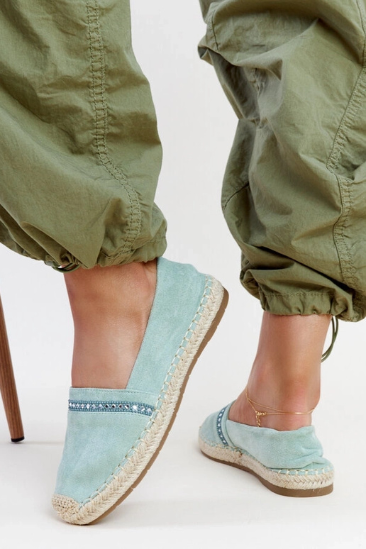 Grüne Espadrilles mit Zirkonen Abia Grüne Espadrilles mit Zirkonen Abia