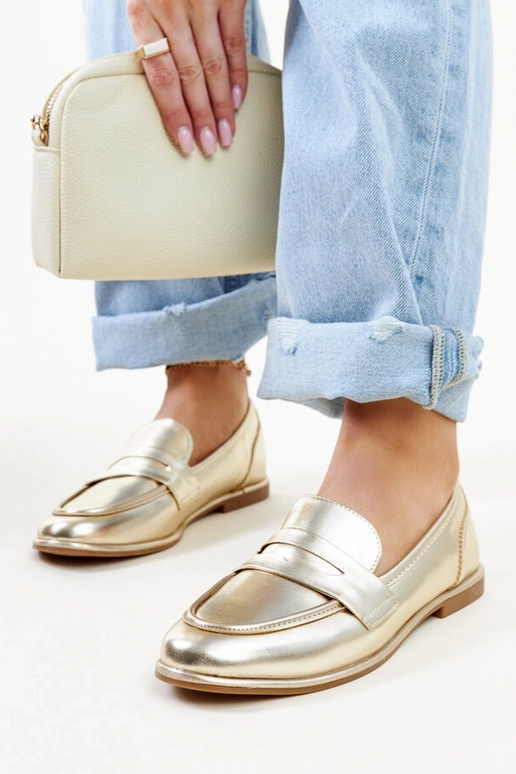 Goldene klassische Mokassins Nasia