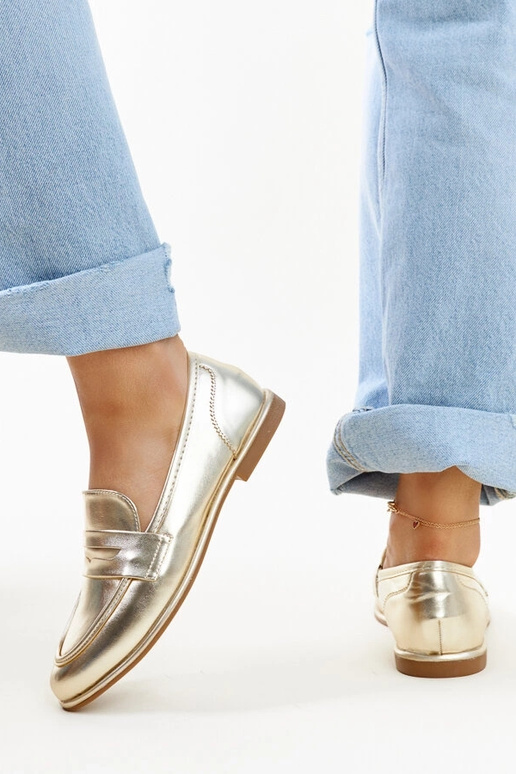 Goldene klassische Mokassins Nasia