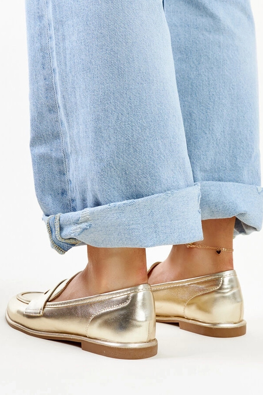 Goldene klassische Mokassins Nasia