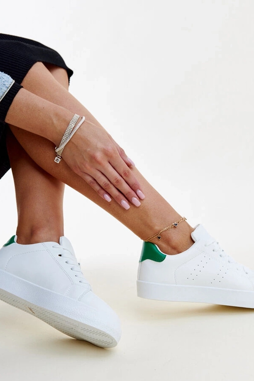 Weiße und grüne Sneaker „Akila“