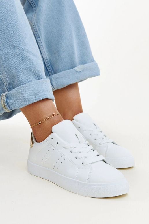 Weiße und goldene Sneaker „Akila“