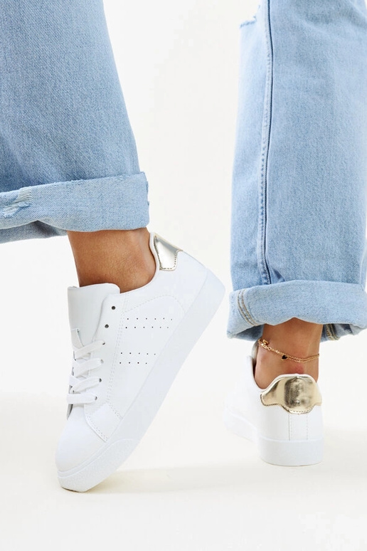 Weiße und goldene Sneaker „Akila“