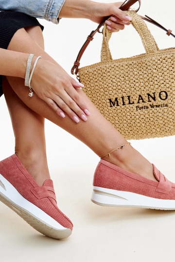 Rosa perforierte Muna-Schuhe 2
