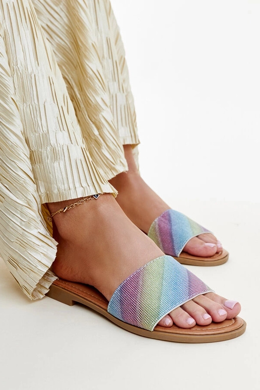 Mehrfarbige, glänzende Flip-Flops Anilsa