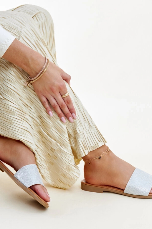 Silberglänzende Anilsa Flip-Flops