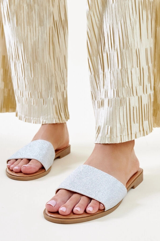 Silberglänzende Anilsa Flip-Flops