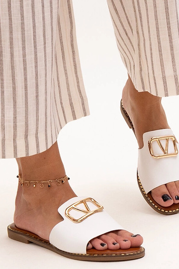 Weiße Pantoletten mit... 2