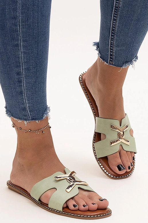 Grüne Flip-Flops mit Schnalle Razanna