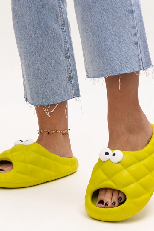 Grüne Schaumstoff-Flip-Flops mit...