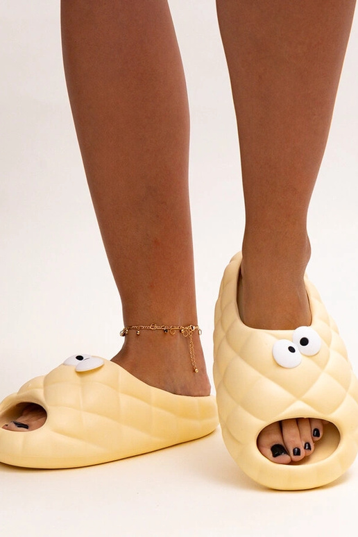 Beige Schaumstoff-Flip-Flops mit...