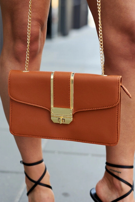 Braune Elmia-Umhängetasche mit Kette Braune Elmia-Umhängetasche mit Kette