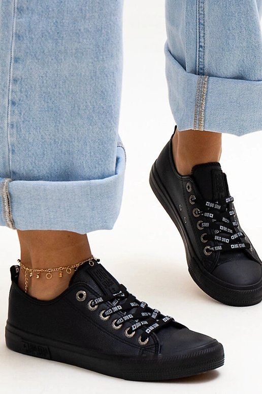 Schwarze Sneakers aus Ökoleder Big...