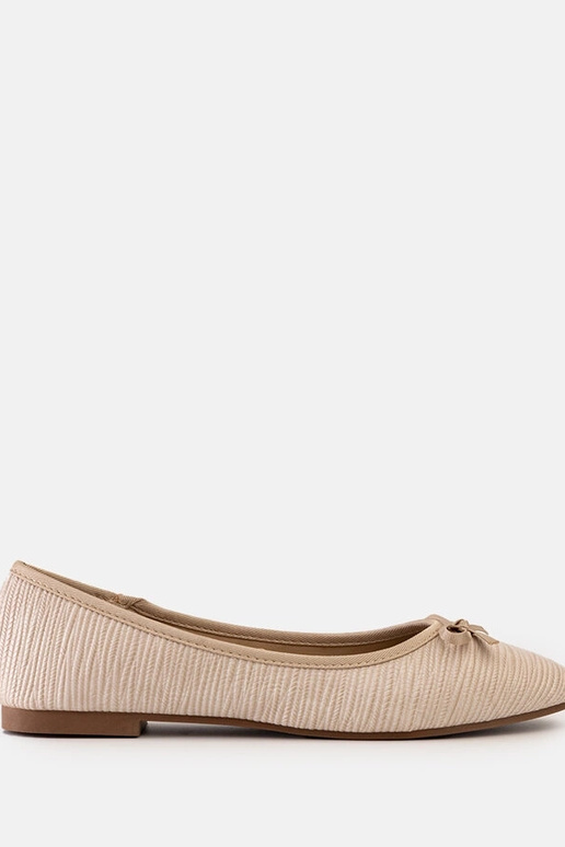 Beige Ballerinas mit Schleife und...