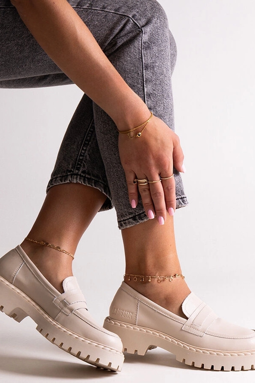 Beige Leder-Loafer Big Star LL274457 Beige Leder-Loafer Big Star LL274457