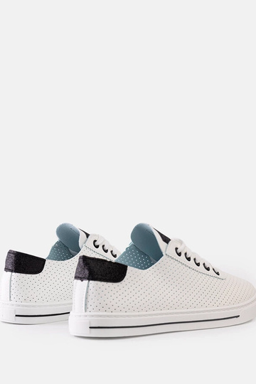 Weiße perforierte Damen-Sneaker zum Schnüren Ruala 2