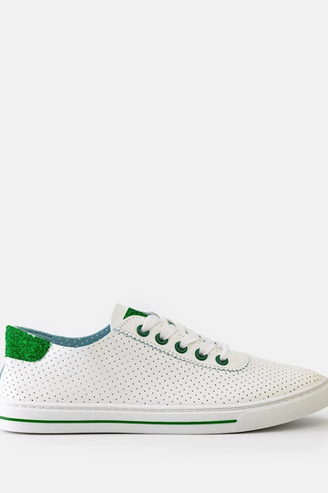 Weiße perforierte Damen-Sneaker zum Schnüren Ruala