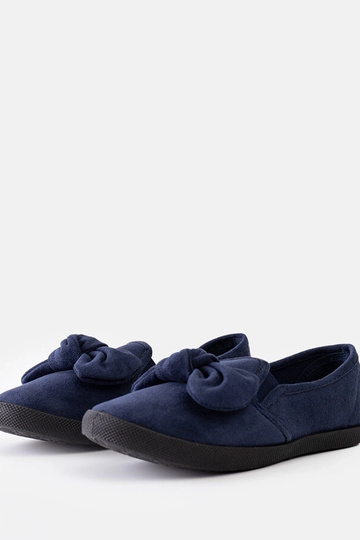 Marineblaue Kinderballerinas mit Schleife Yonca