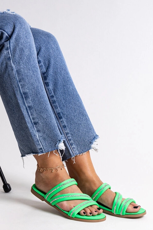 Grüne Flip-Flops Martinela mit Zirkonia Grüne Flip-Flops Martinela mit Zirkonia