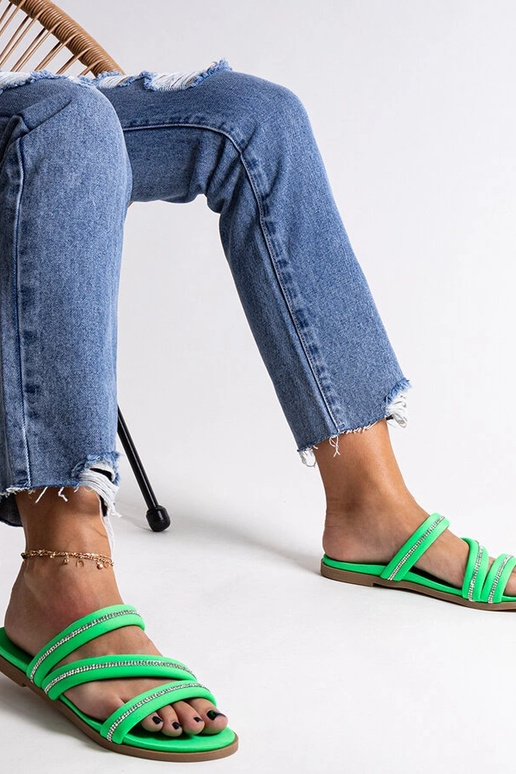 Grüne Flip-Flops Martinela mit Zirkonia Grüne Flip-Flops Martinela mit Zirkonia