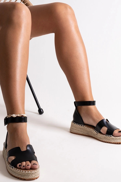 Laurencia schwarze Keilsandaletten