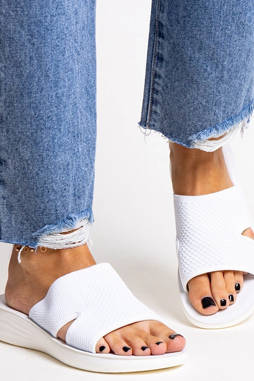 Weiße Flip-Flops mit Plateausohle Linah