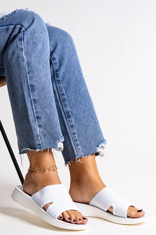 Weiße Flip-Flops mit Plateausohle Linah