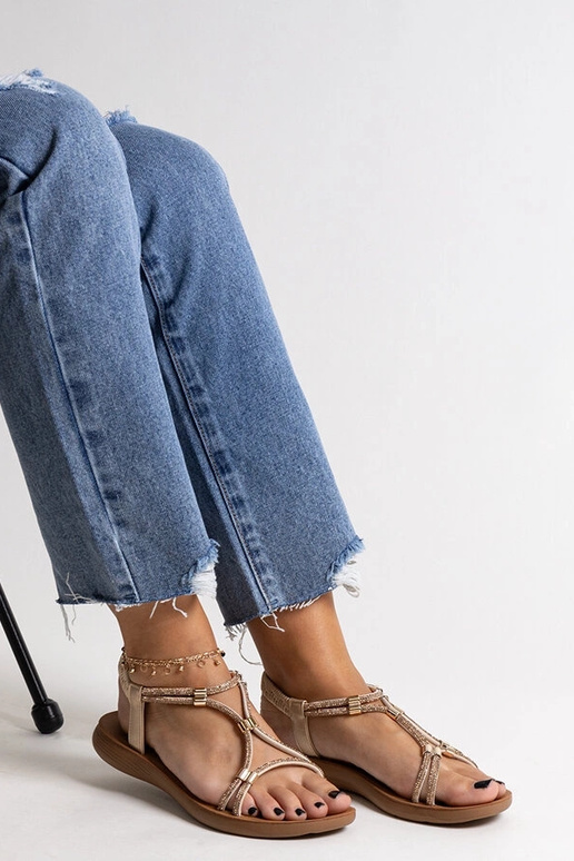 Leilana goldene Sandalen mit Zirkonia Leilana goldene Sandalen mit Zirkonia