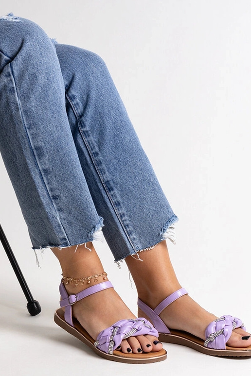 Lila Sandalen mit Zirkonia verziert... Lila Sandalen mit Zirkonia verziert...