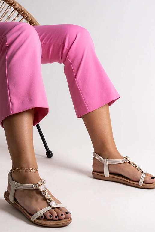 Beige Sandalen mit Steinen Degnia Beige Sandalen mit Steinen Degnia